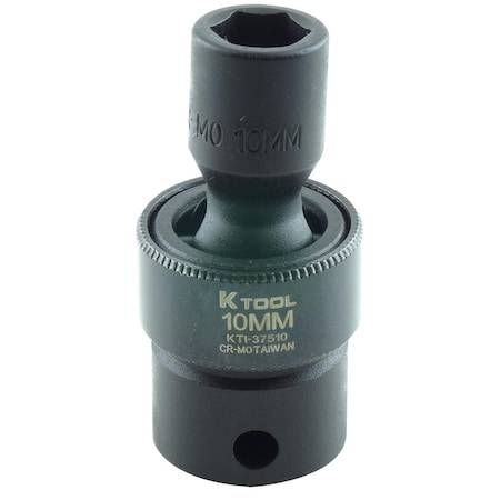 K-Tool International 3/8" Drive, 10mm Size, Metric Socket, 6 Points, Standard Swvel 3/8"Dr, 10mm KTI-37510